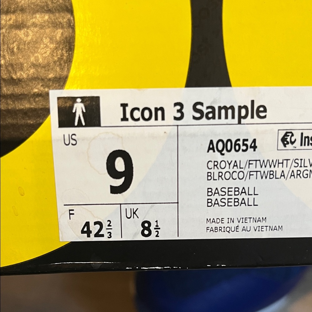 Adidas Boost Icon 3 Blue and White Baseball Cleats Men’s 9 NWT - Picture 2 of 5
